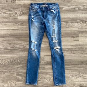 Abercrombie & Fitch Distressed Blue Skinny Jeans